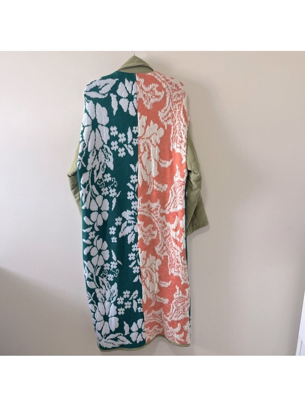 Free People Home Sweet Home Coat Quilted Sweater Knit Duster Jacket Coat Size S - Picture 8 of 13